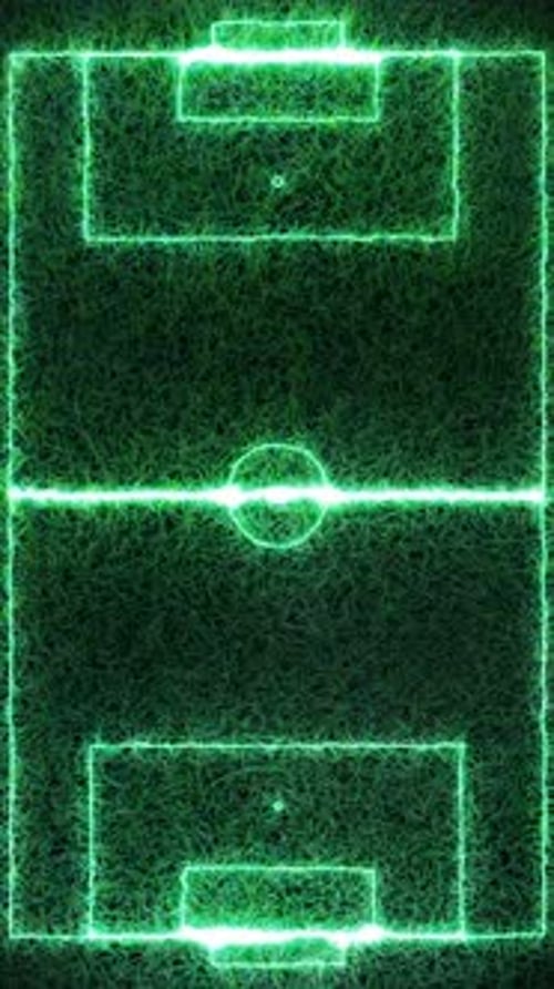 Field Soccer Green Neon Lines Animation Football Strategy Vertical