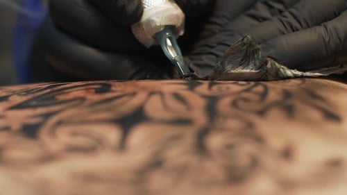 Slow Motion Needle Tattoo Back Studio