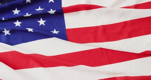 Close Up of an American Flag Waving