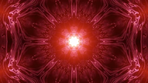 Abstract Red Pink Light Tunnel Kaleidoscopic Seamless Loop Background