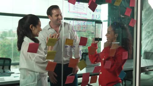 Team of Professionals Collaborating in a Modern Office