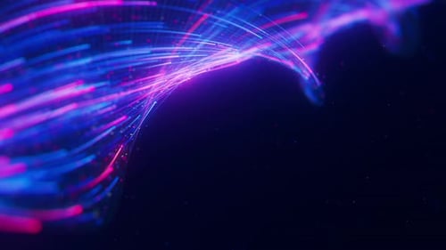 Closeup of Big Data Light Speed Warped Flow Abstract Digital Data Stream of Quantum Computing