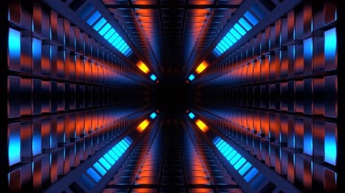 Orange And Blue Abstract Energy Tunnel Background Vj Loop In 4K