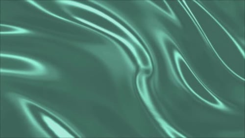 Tranquil Luxury Slow Motion Flowing Waves of Smooth Green and Turquoise Silk Elegance