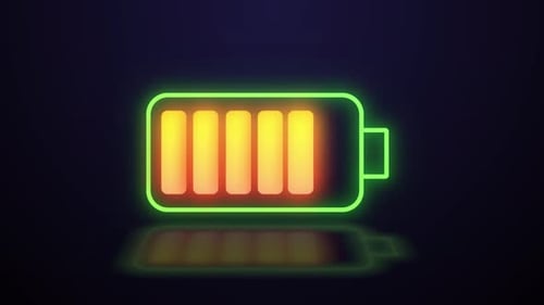 Neon Green Battery Charging Indicator Animation