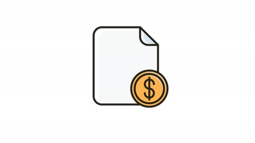Animated Checklist and Dollar Coin Icon Looping with Alpha Channel