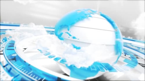 Futuristic Globe and Digital Cityscape News Intro