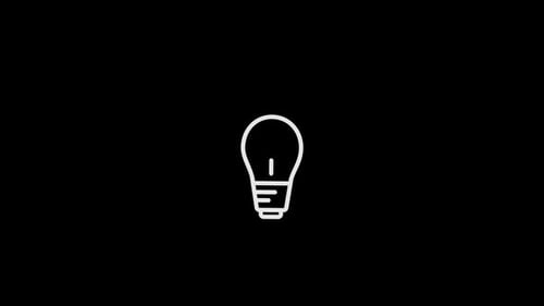 Synergy Collection: Animation of a lightbulb in center over a black background