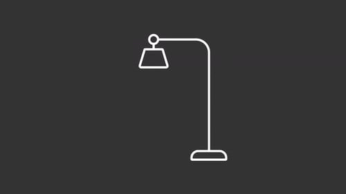 Animated floor lamp white line icon
