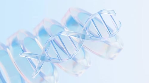 Rotating Glass DNA Double Helix Abstract Science Background Loop