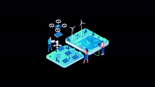 People working on renewable energy technology