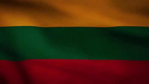 Realistic Lithuanian Flag Waving Animation
