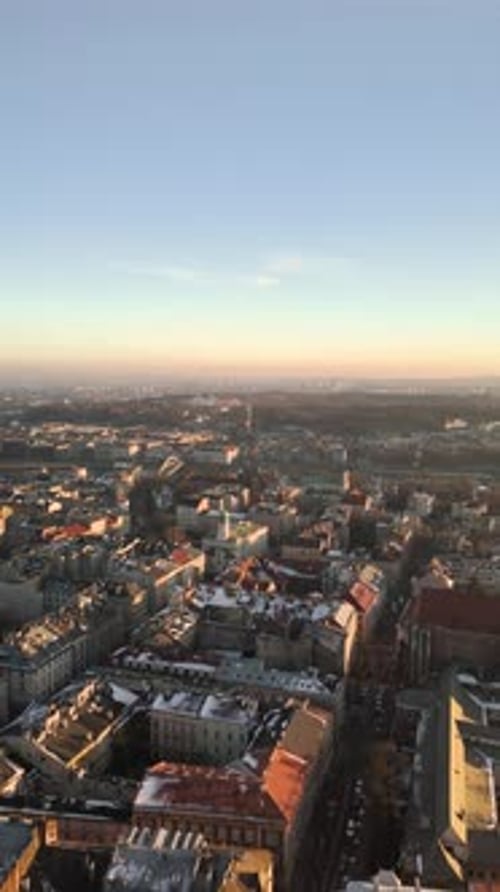 Old Town of Krakow Top View in Vertical