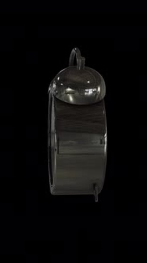 Alarm Clock 3D Rotating Animation Vertical On Alpha Channel