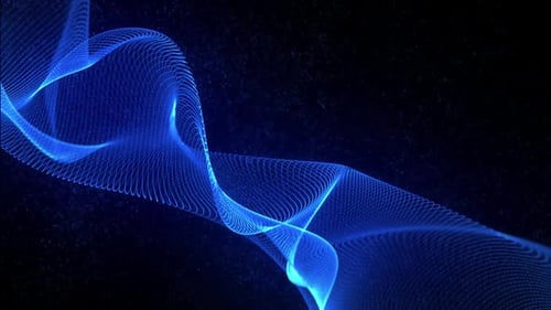 Abstract Blue Particle Wave Flowing Background