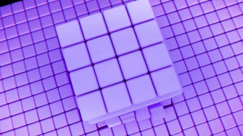 Abstract Geometric Cube Grid Exploding Reveal