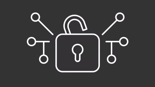 White-Line-Animation zur Cybersicherheit