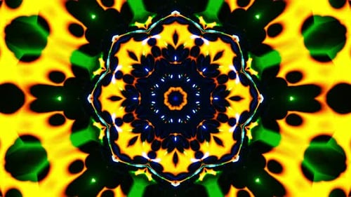 Colorful abstract animation of flower. Kaleidoscope VJ loop