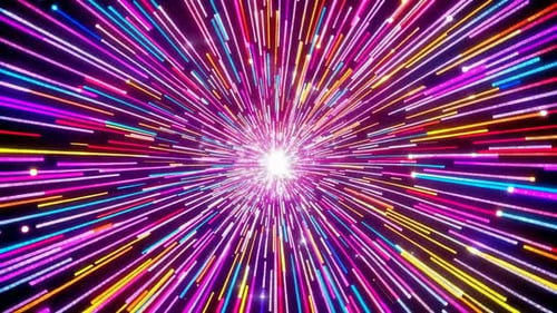 Boucle de tunnel Hyperspace Warp Speed en néon coloré