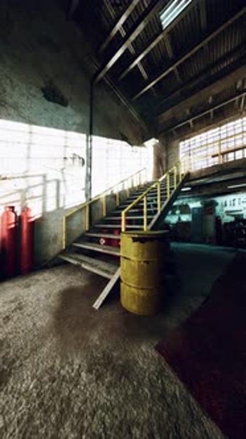 Fire Extinguisher in Spacious Auto Repair Shop