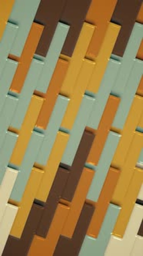 Vertikales Video - Abstrakter Hintergrund mit glänzenden geometrischen Formen aus glänzendem Kunststoff