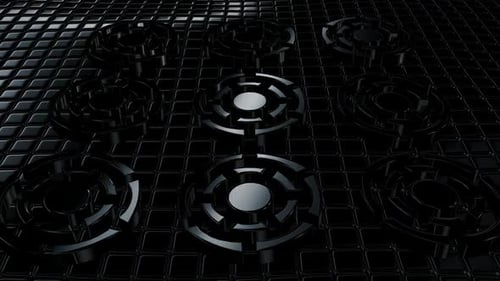 Abstract Black Geometric Rotating Elements Background Loop