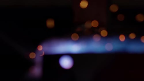 Arc Welding Process with Sparks and Smoke