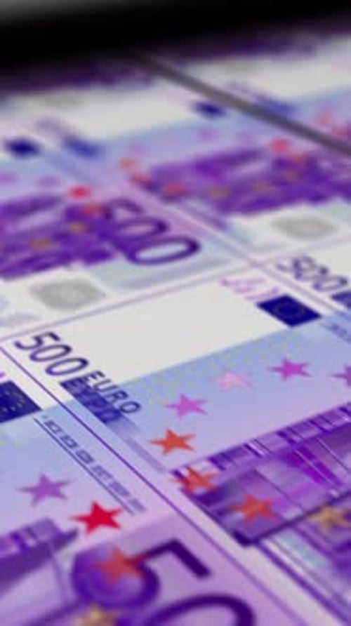 Epic Euro Banknote Roll Vertical Seamless Loop Full HD