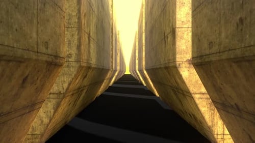 Abstract Yellow Tunnel Hd