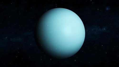 Den 3D-Planeten Uranus im Weltraum betrachten