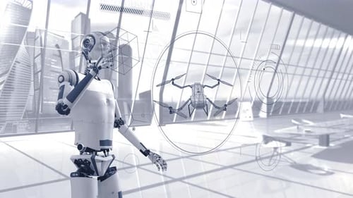 L'intelligence artificielle fonctionne avec le rendu 3D du système de contrôle des Drone