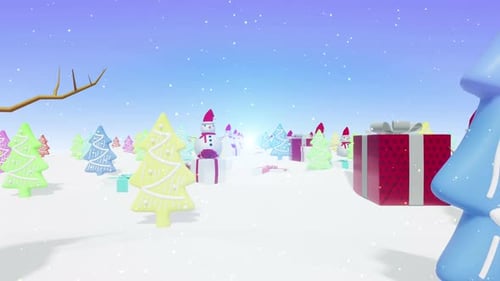 Christmas Winter Wonderland Animation with Snowmen and Presents
