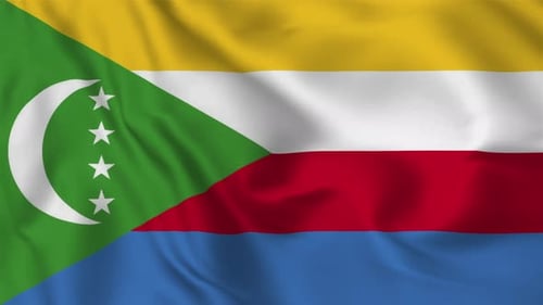 Seamless Loop of Comoros Flag Waving