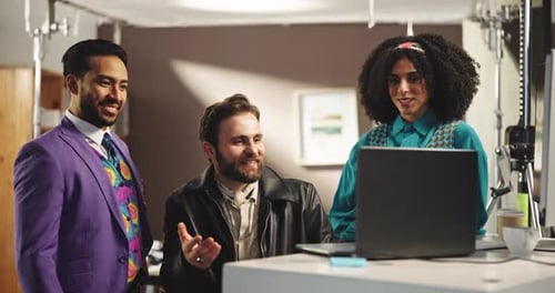 Collaborative Team Working Together in Modern Office