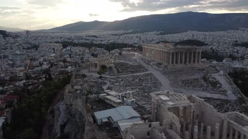 Acropolis and Parthenon Temple in Athens Aerial View, Greece