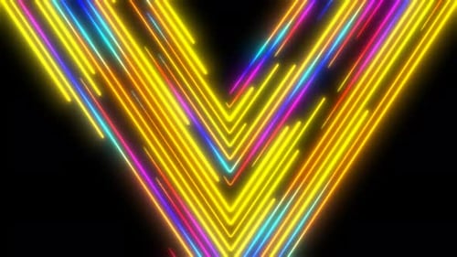 Abstract Neon V-Shape Lines Animated Background Loop