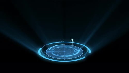Futuristic Blue Holographic HUD Digital Scan