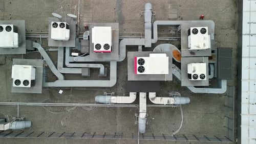 Commercial build air conditioning units on a roof