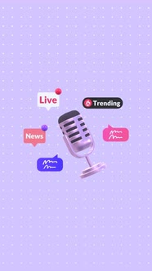 3D Microphone Animation for Live News and Trending Broadcasts
