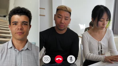 Three People on a Video Conference Call