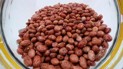 Red kidney beans in a jar close up 4K