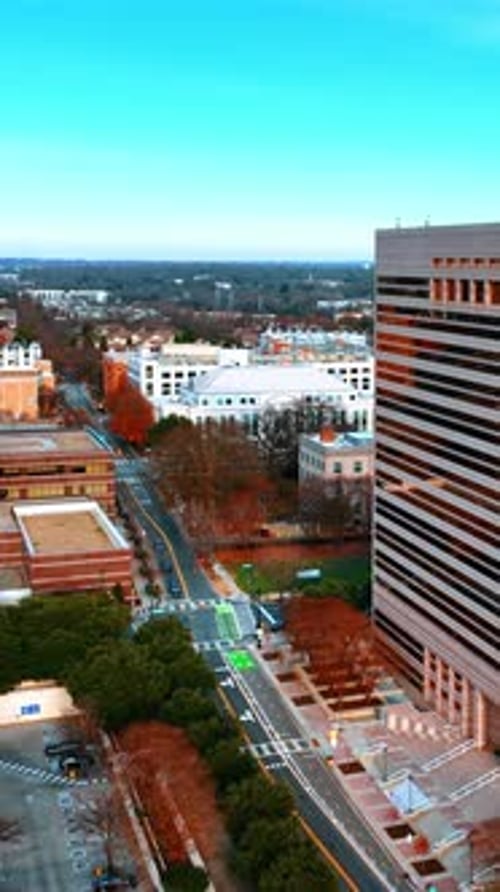 Unusual geometrical architecture of the city Charlotte, North Carolina, USA.