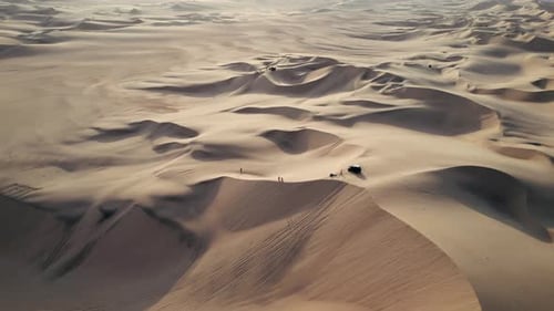 Aerial Drone Content of Desert in Huacachina Ica Peru South America