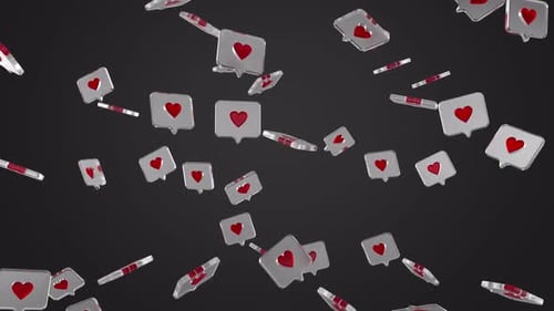 Like Icon Background Loop Grey