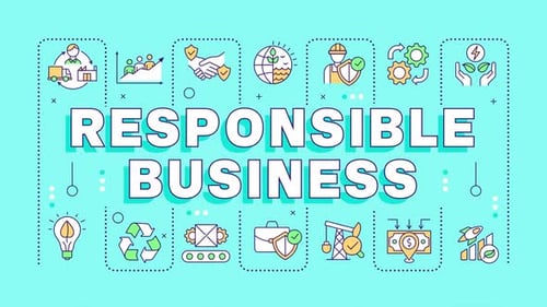 Animated Responsible Business Flat Icons for Corporate Presentations
