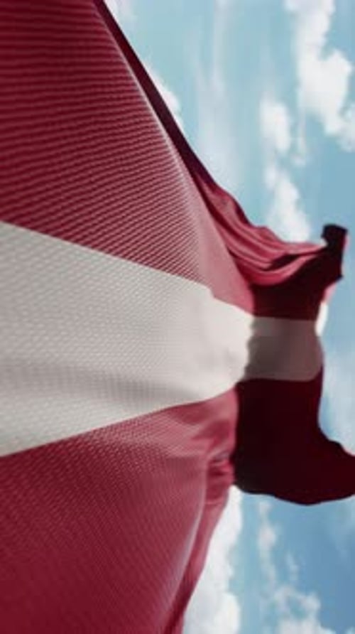 Realistic 3D Vertical Latvia Flag Waving