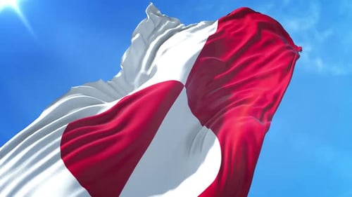 Realistic Waving Flag Against Blue Sky