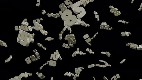 Falling 3D Numbers and Percentages Animation