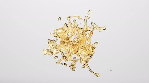 Abstract Golden Fluid Splash Explodes Dynamic Animation