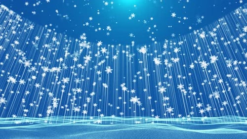 Beautiful Christmas Stage Background With Falling Snowflakes
